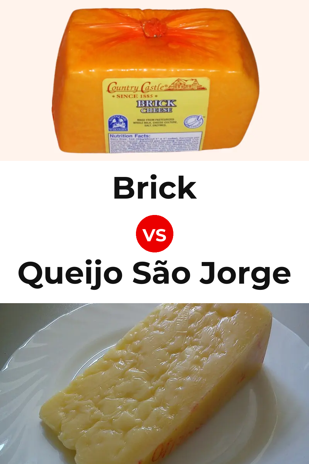 Brick Cheese vs Queijo São Jorge Pinterest comparison
