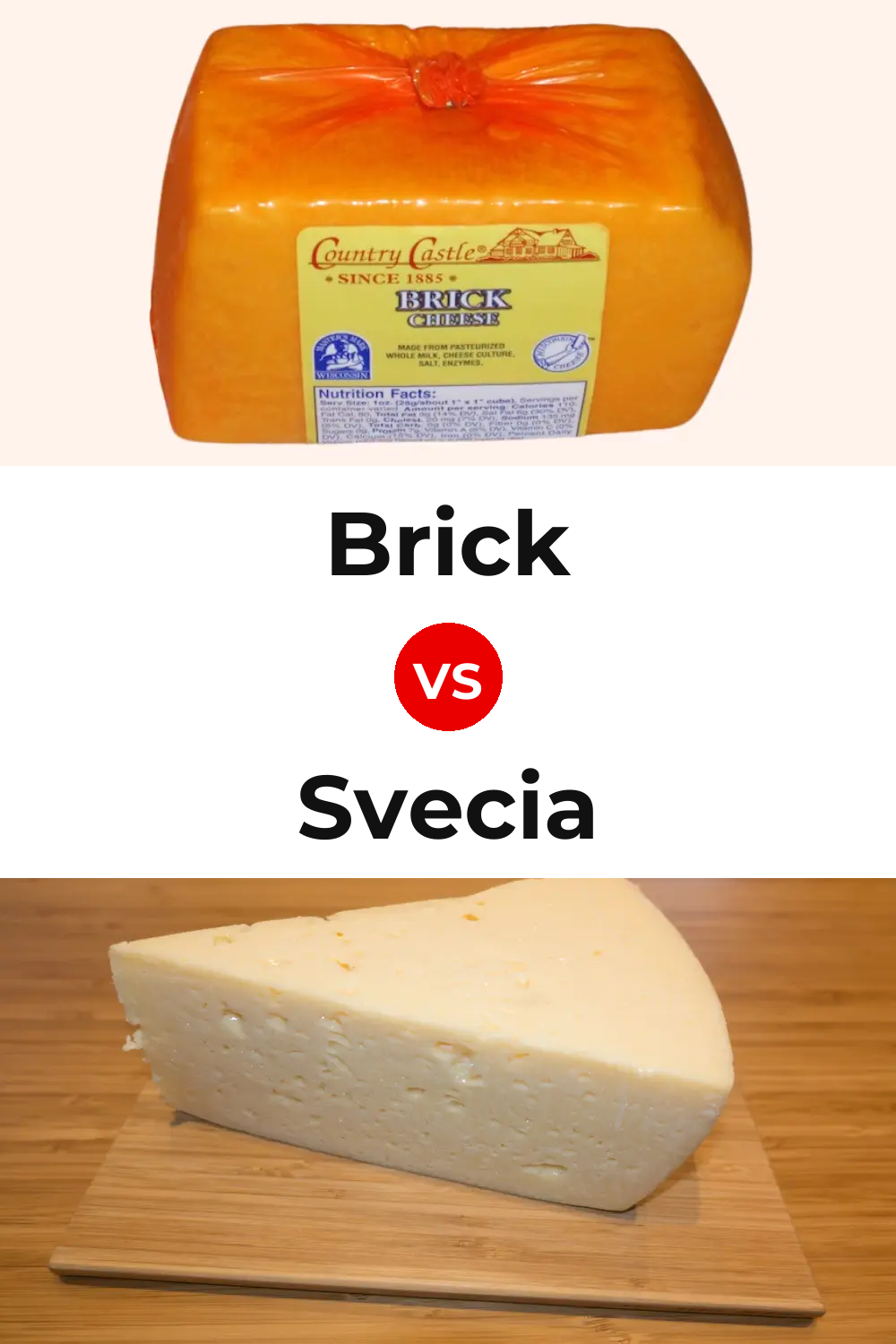 Brick Cheese vs Svecia Cheese Pinterest comparison