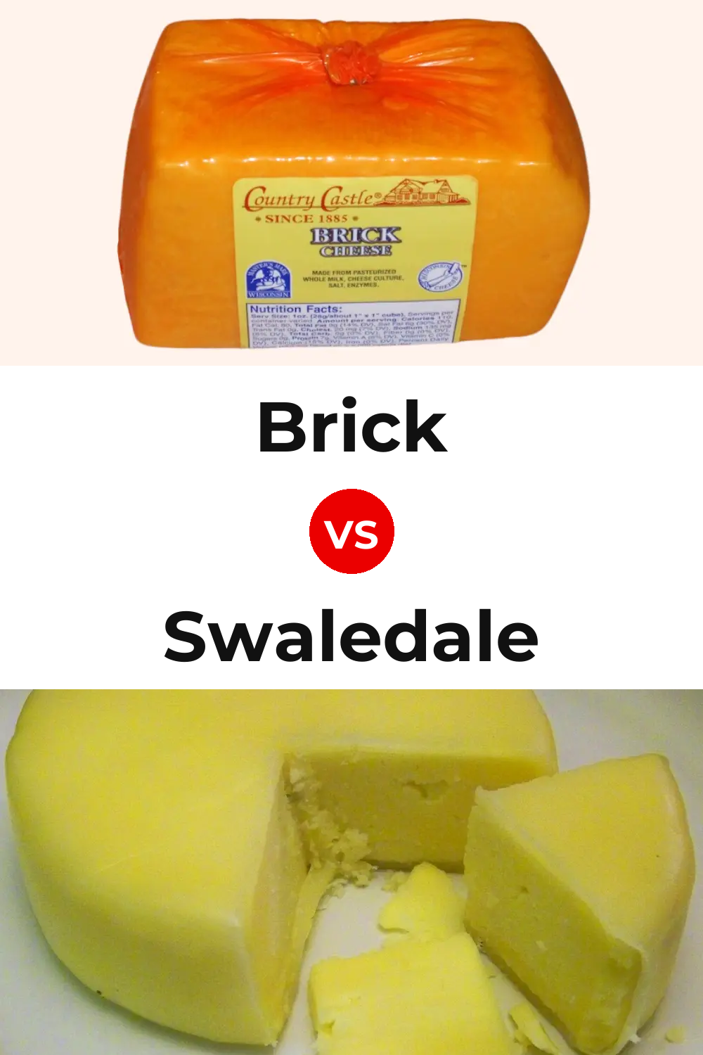 Brick Cheese vs Swaledale Cheese Pinterest comparison