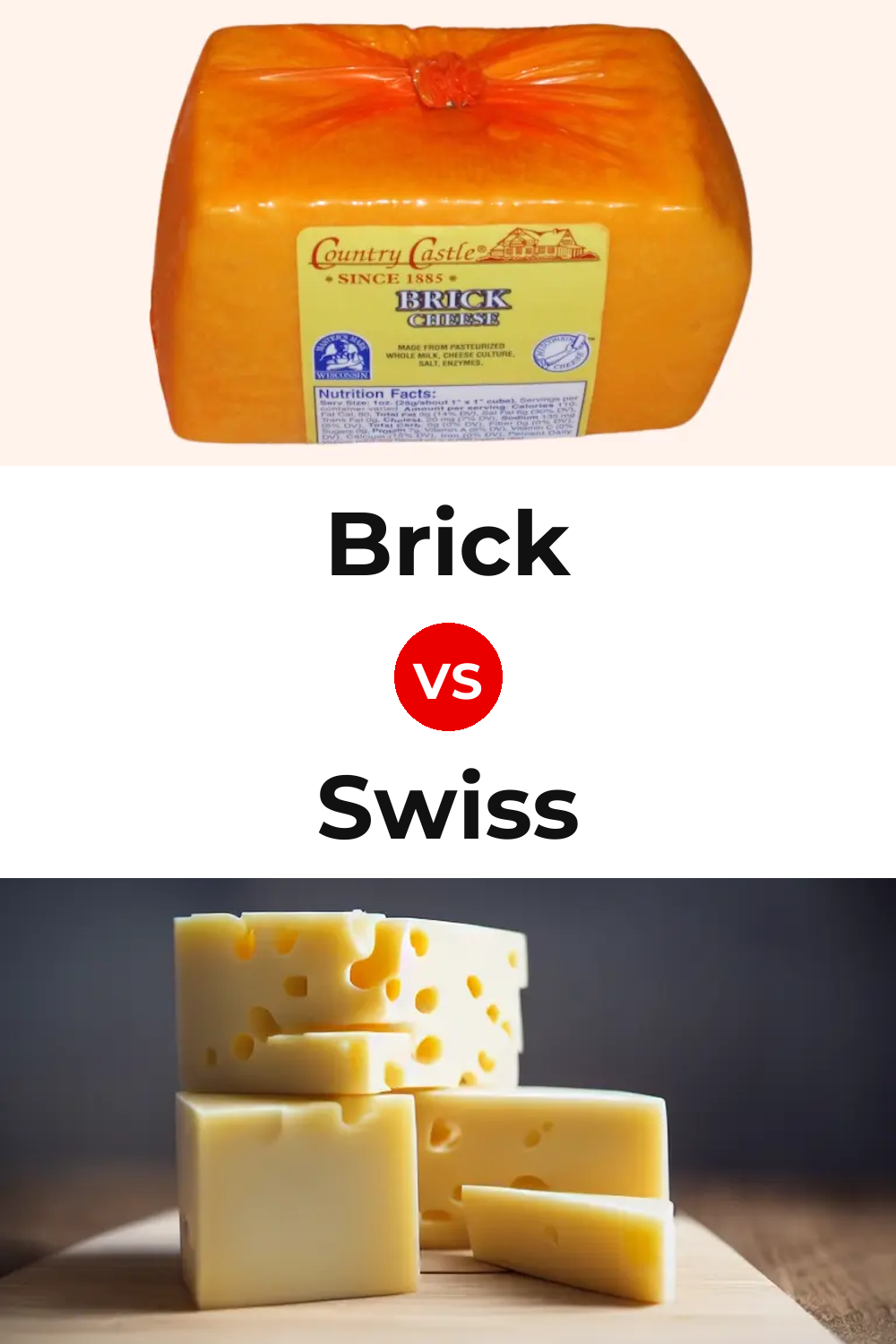 Brick Cheese vs Swiss Cheese Pinterest comparison