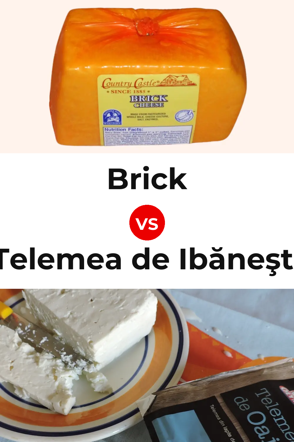 Brick Cheese vs Telemea de Ibăneşti Cheese Pinterest comparison