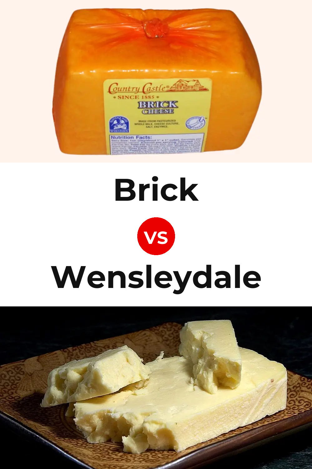 Brick Cheese vs Wensleydale Cheese Pinterest comparison