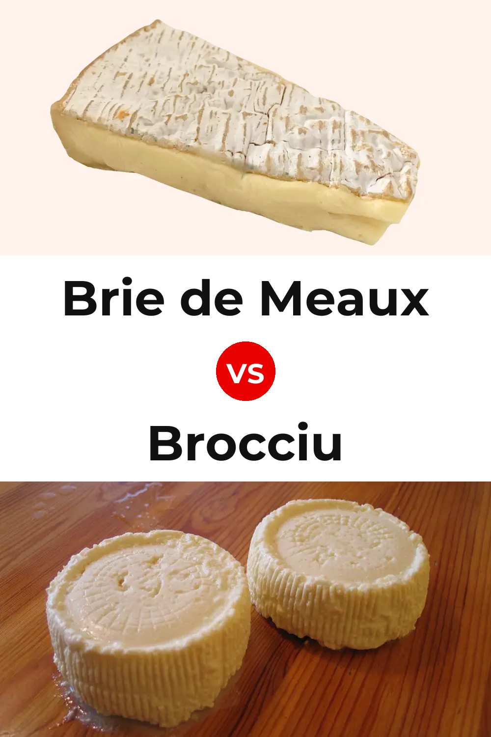 Brie de Meaux Cheese vs Brocciu Cheese Pinterest comparison