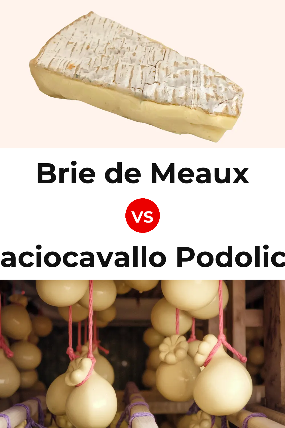 Brie de Meaux Cheese vs Caciocavallo Podolico Cheese Pinterest comparison