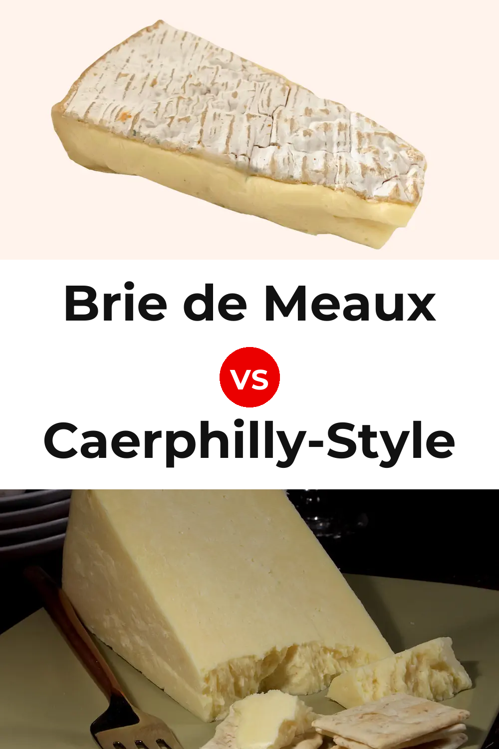 Brie de Meaux Cheese vs Caerphilly-Style Cheese Pinterest comparison