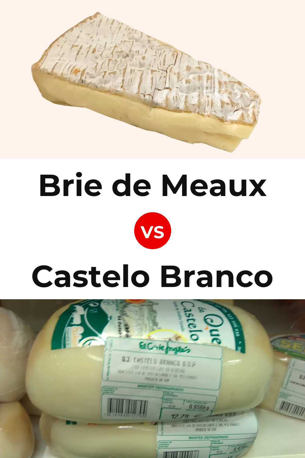 Brie de Meaux Cheese vs Castelo Branco Cheese Pinterest comparison