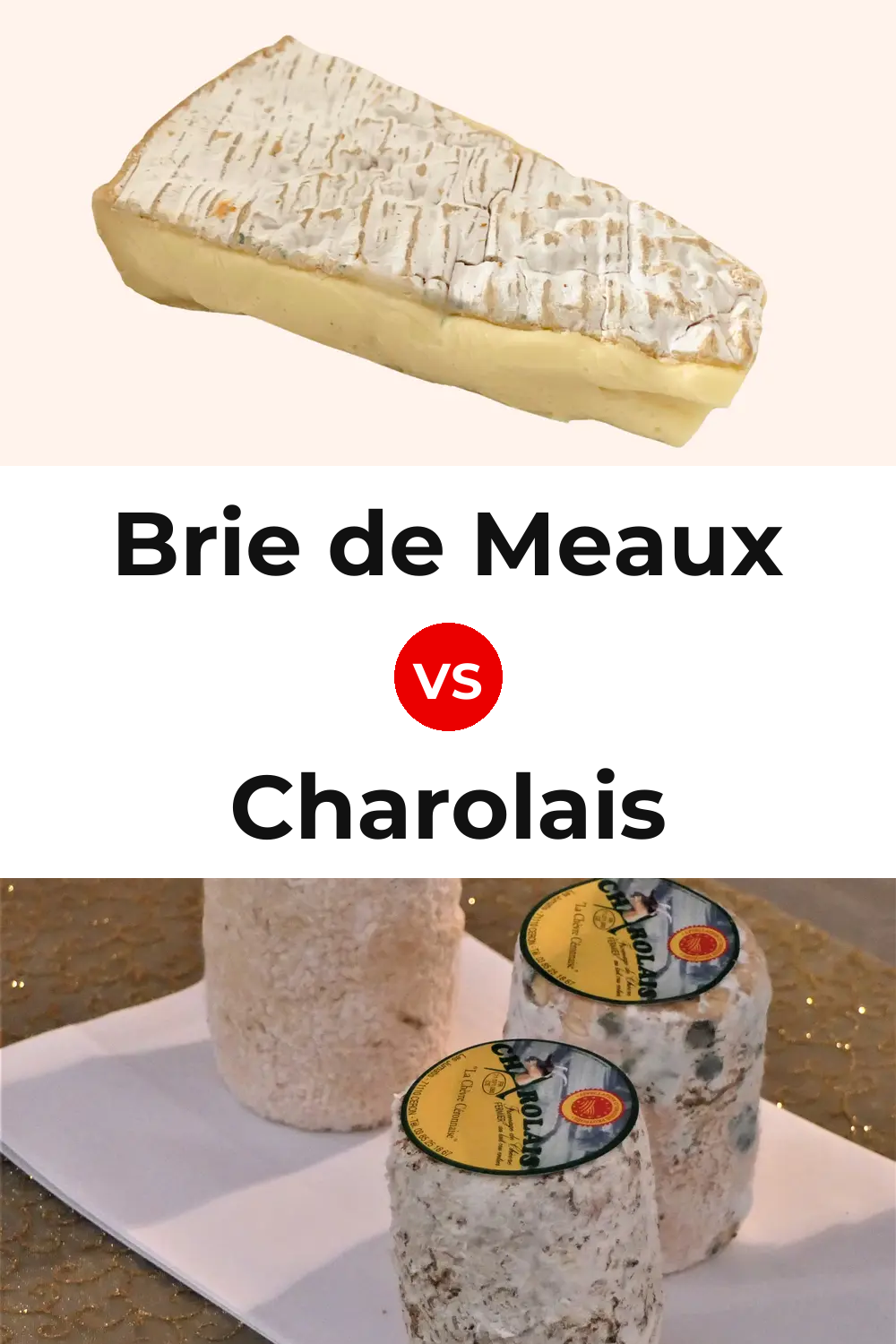 Brie de Meaux Cheese vs Charolais Cheese Pinterest comparison