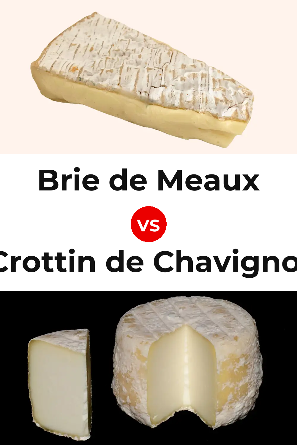 Brie de Meaux Cheese vs Crottin de Chavignol Cheese Pinterest comparison
