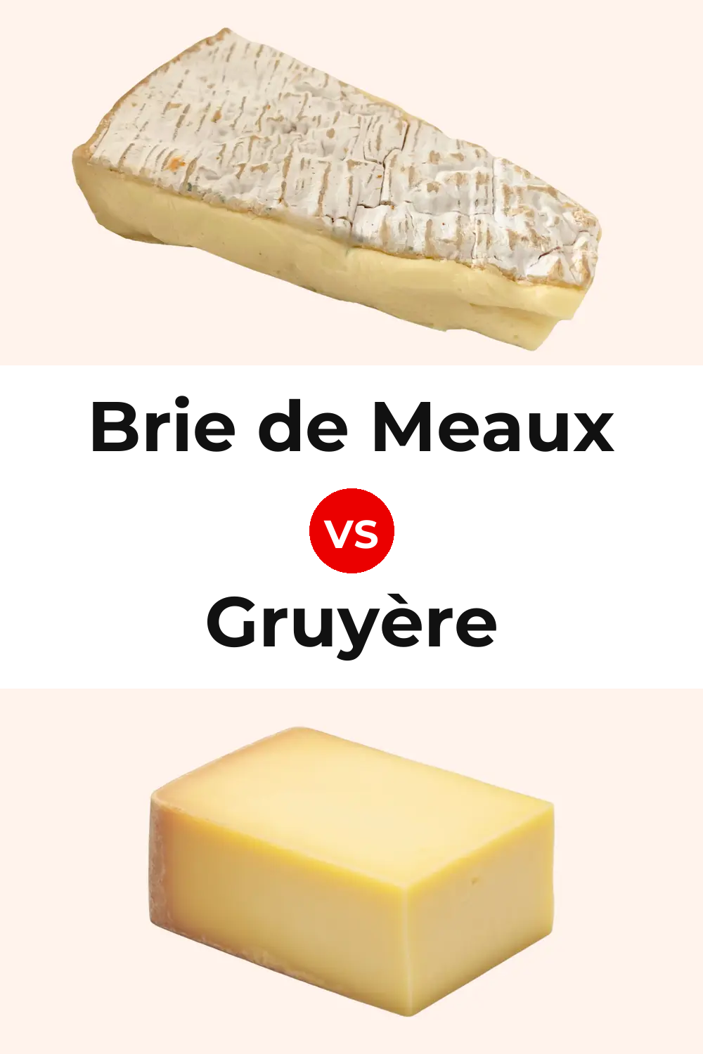 Brie de Meaux Cheese vs Gruyère Cheese Pinterest comparison