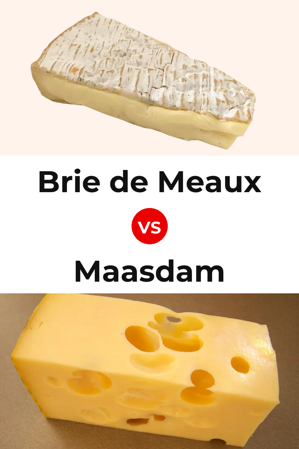 Brie de Meaux Cheese vs Maasdam Cheese Pinterest comparison