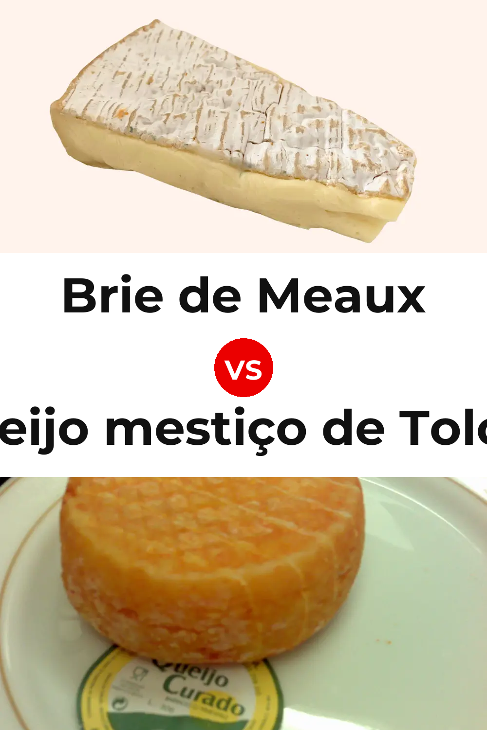 Brie de Meaux Cheese vs Queijo mestiço de Tolosa Pinterest comparison