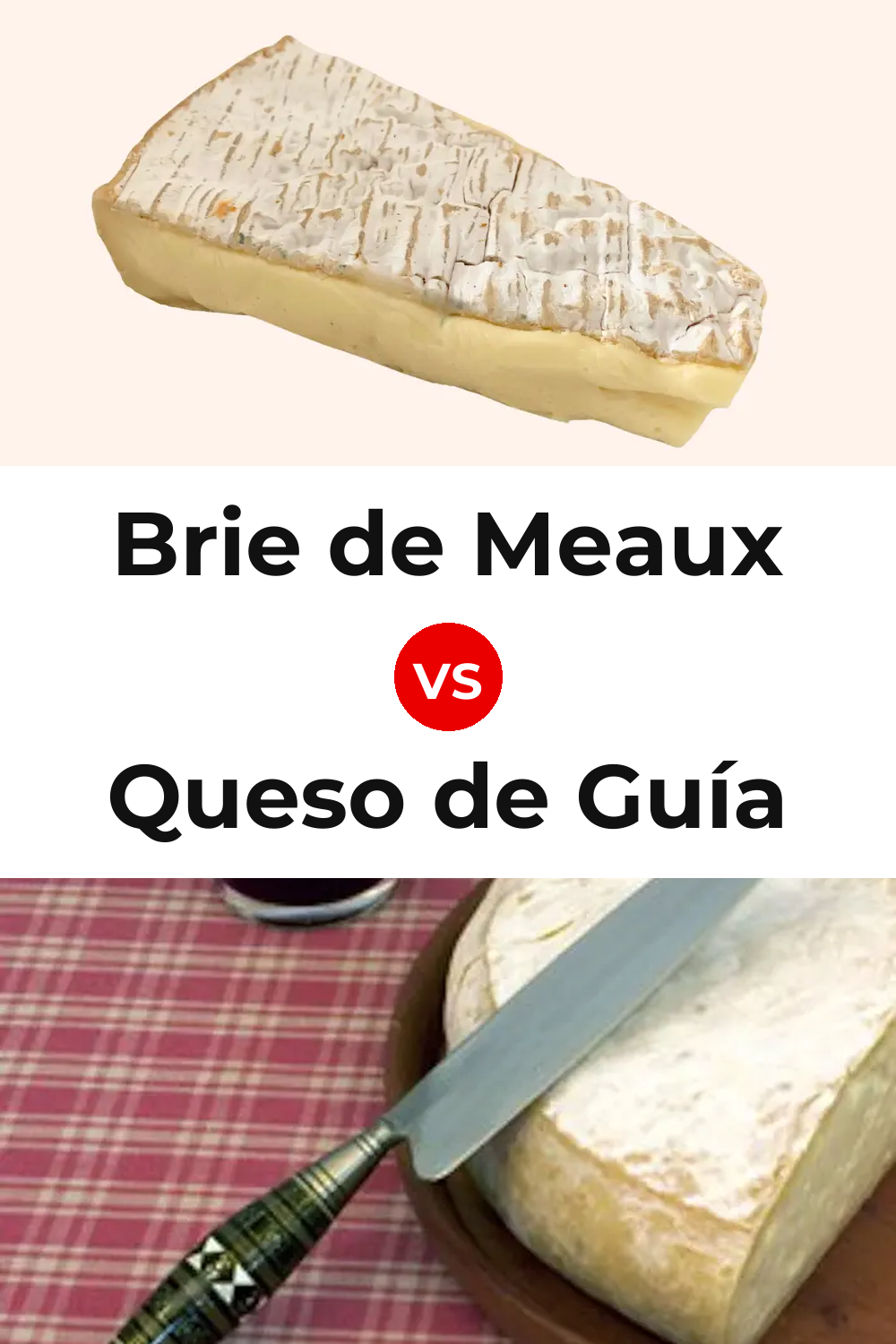 Brie de Meaux Cheese vs Queso de Guía Pinterest comparison