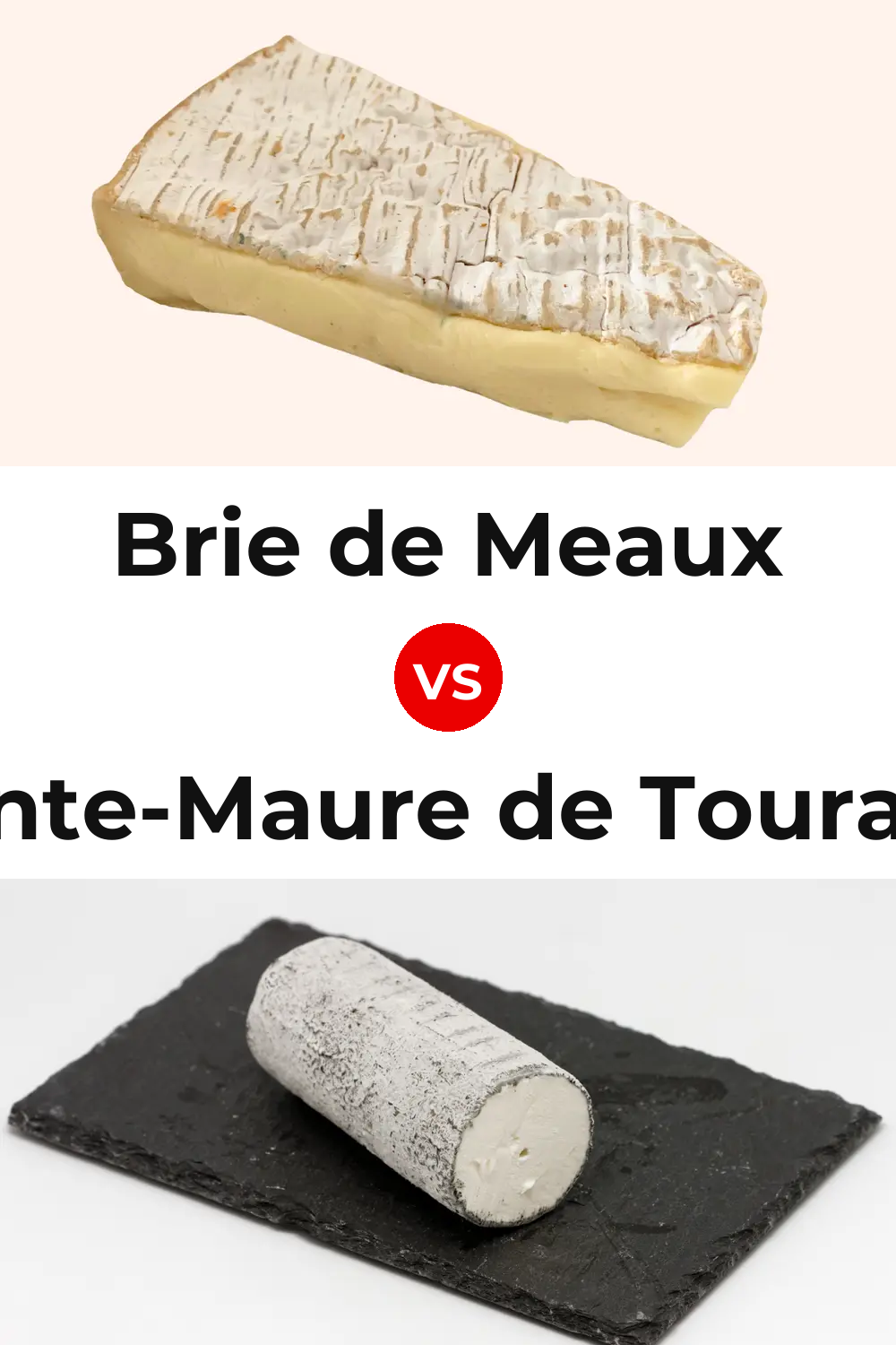 Brie de Meaux Cheese vs Sainte-Maure de Touraine Cheese Pinterest comparison
