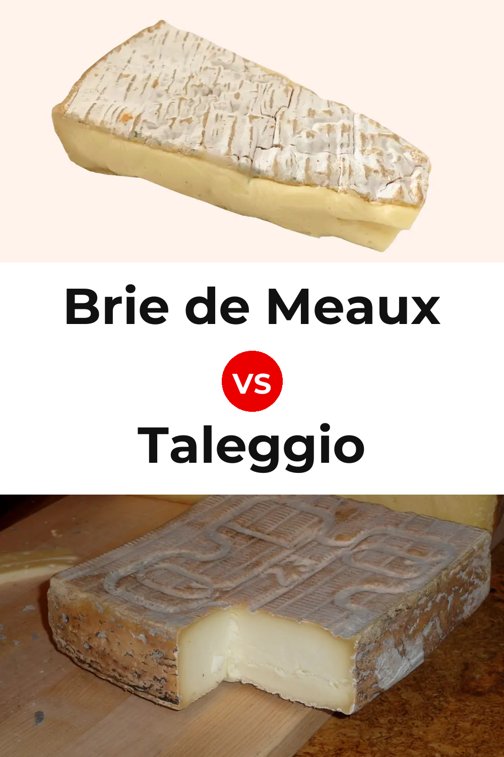Brie de Meaux Cheese vs Taleggio Cheese Pinterest comparison