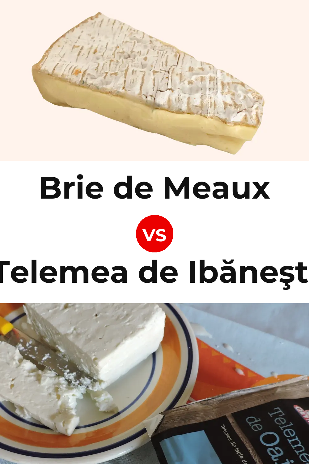 Brie de Meaux Cheese vs Telemea de Ibăneşti Cheese Pinterest comparison