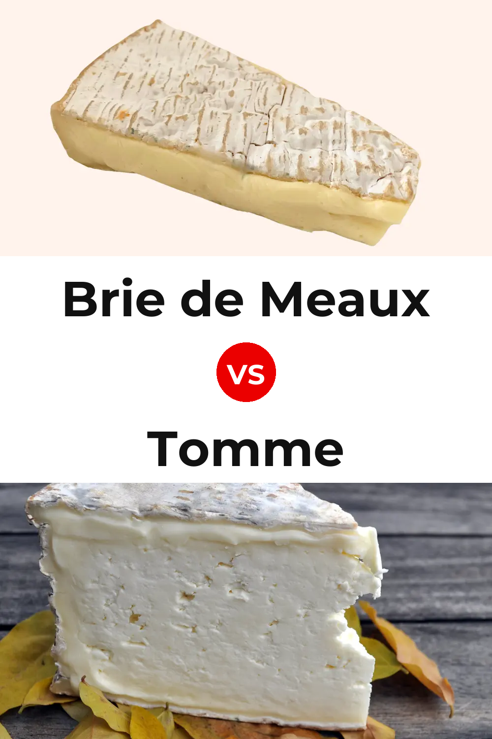 Brie de Meaux Cheese vs Tomme Cheese Pinterest comparison