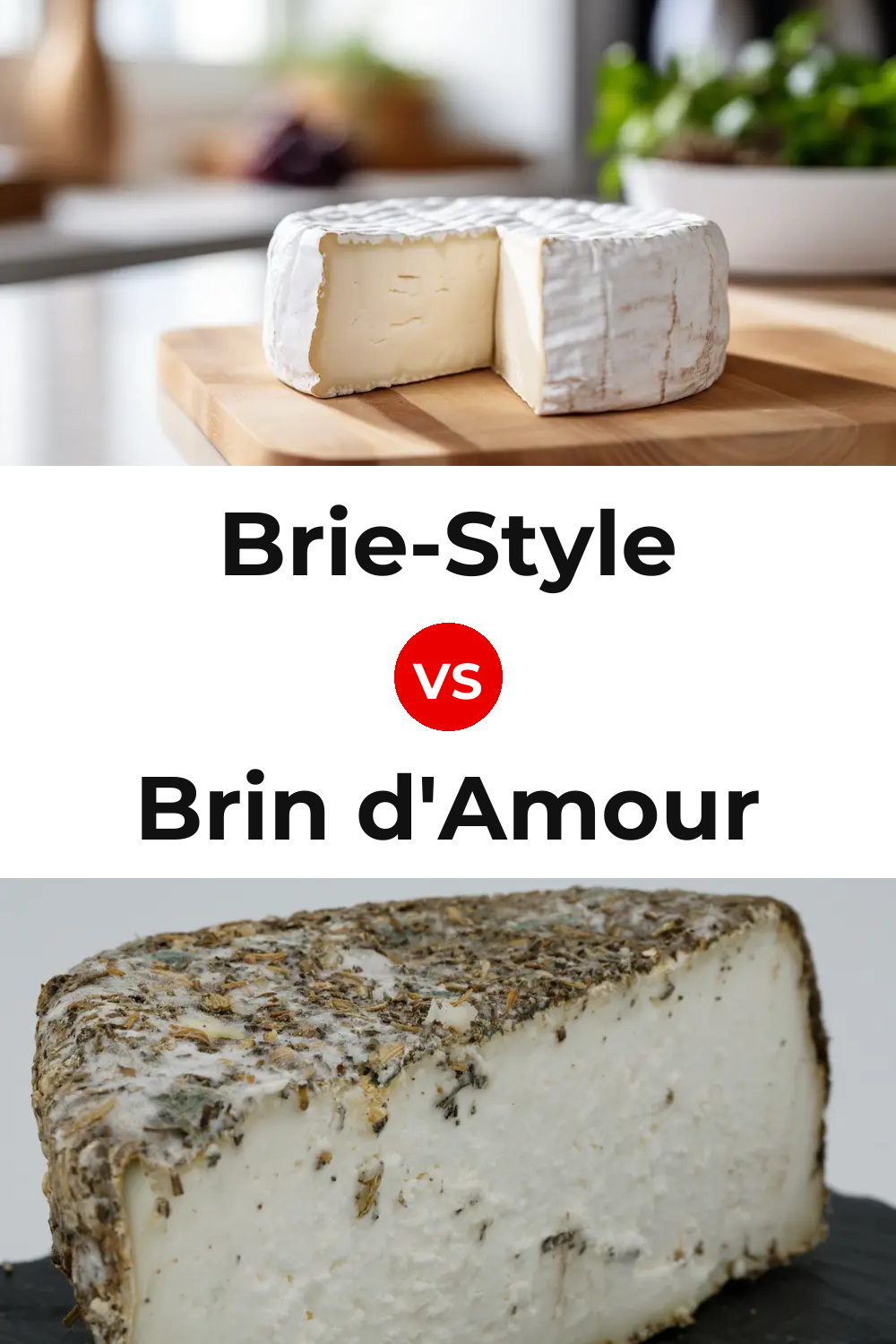 Brie-Style Cheese vs Brin d'Amour Cheese Pinterest comparison
