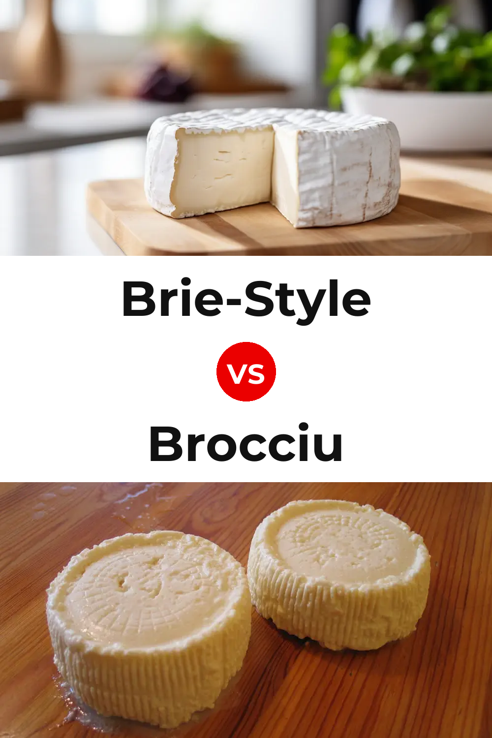 Brie-Style Cheese vs Brocciu Cheese Pinterest comparison