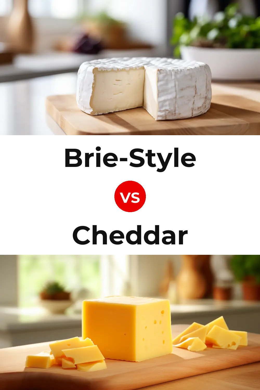 Brie-Style Cheese vs Cheddar Cheese Pinterest comparison