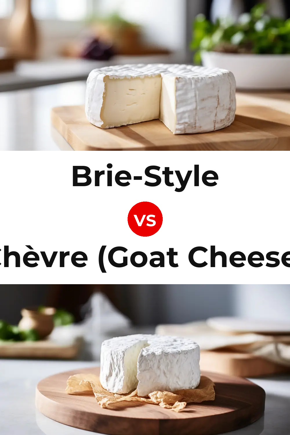 Brie-Style Cheese vs Chèvre (Goat Cheese) Pinterest comparison