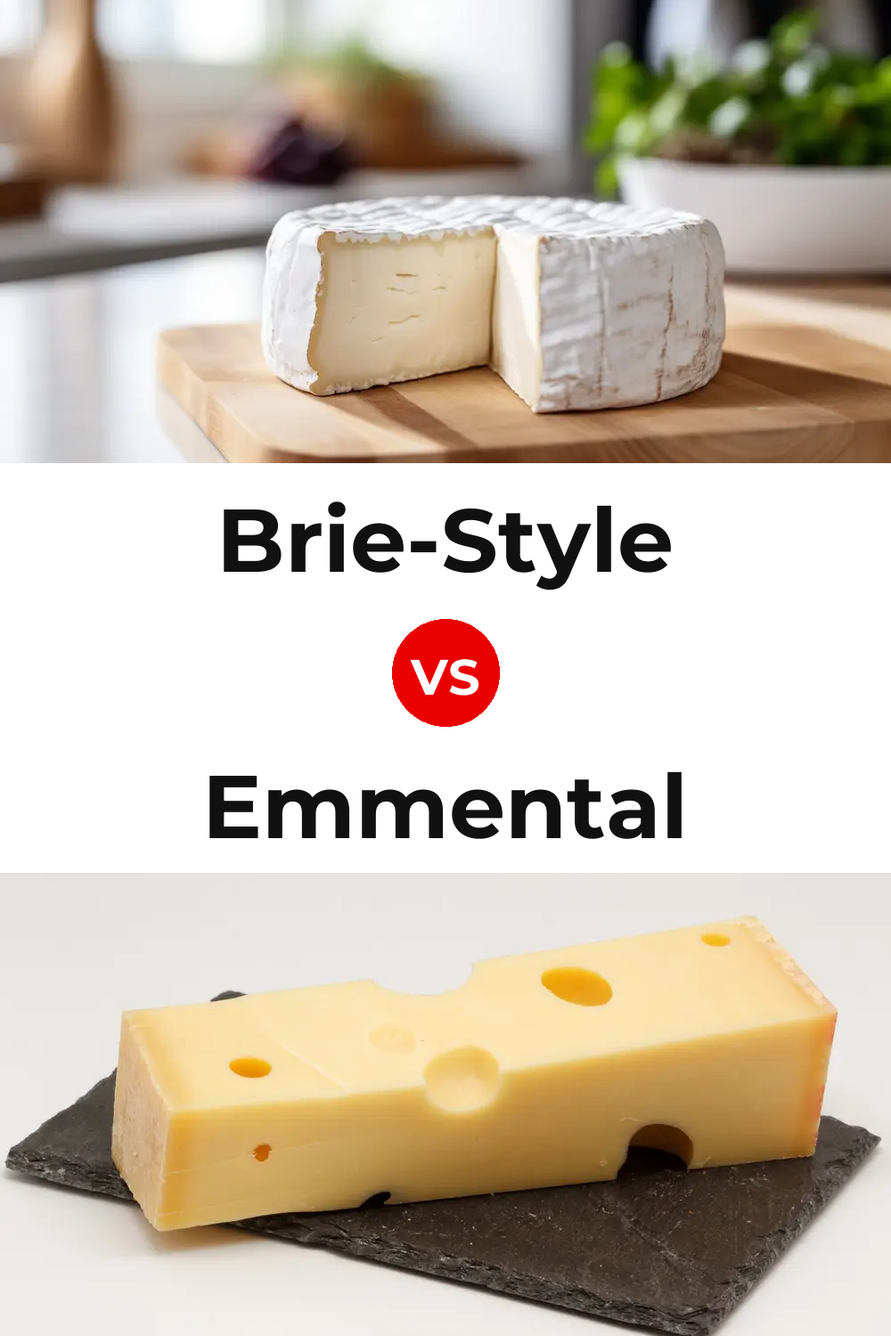 Brie-Style Cheese vs Emmental Cheese Pinterest comparison