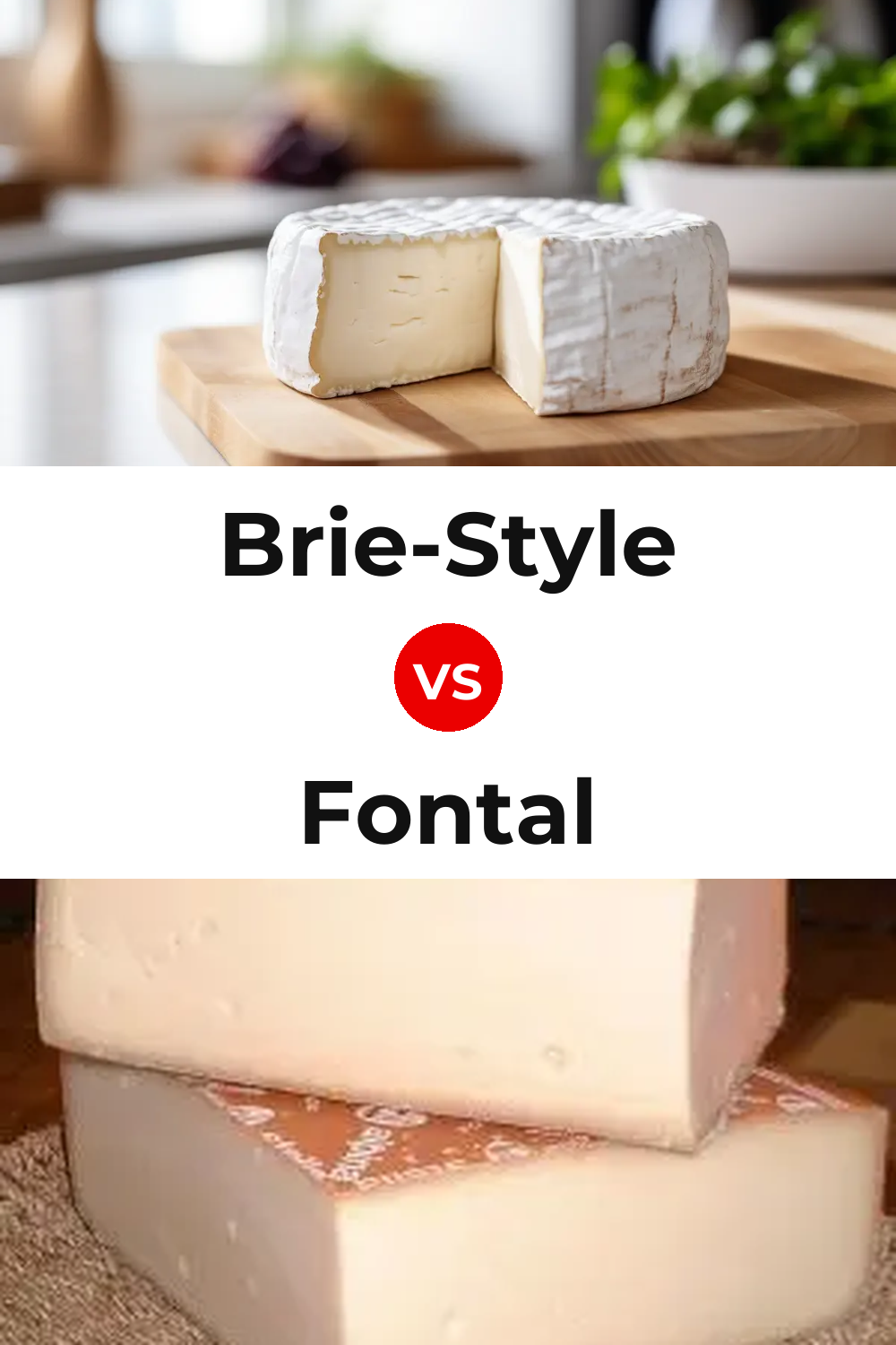Brie-Style Cheese vs Fontal Cheese Pinterest comparison