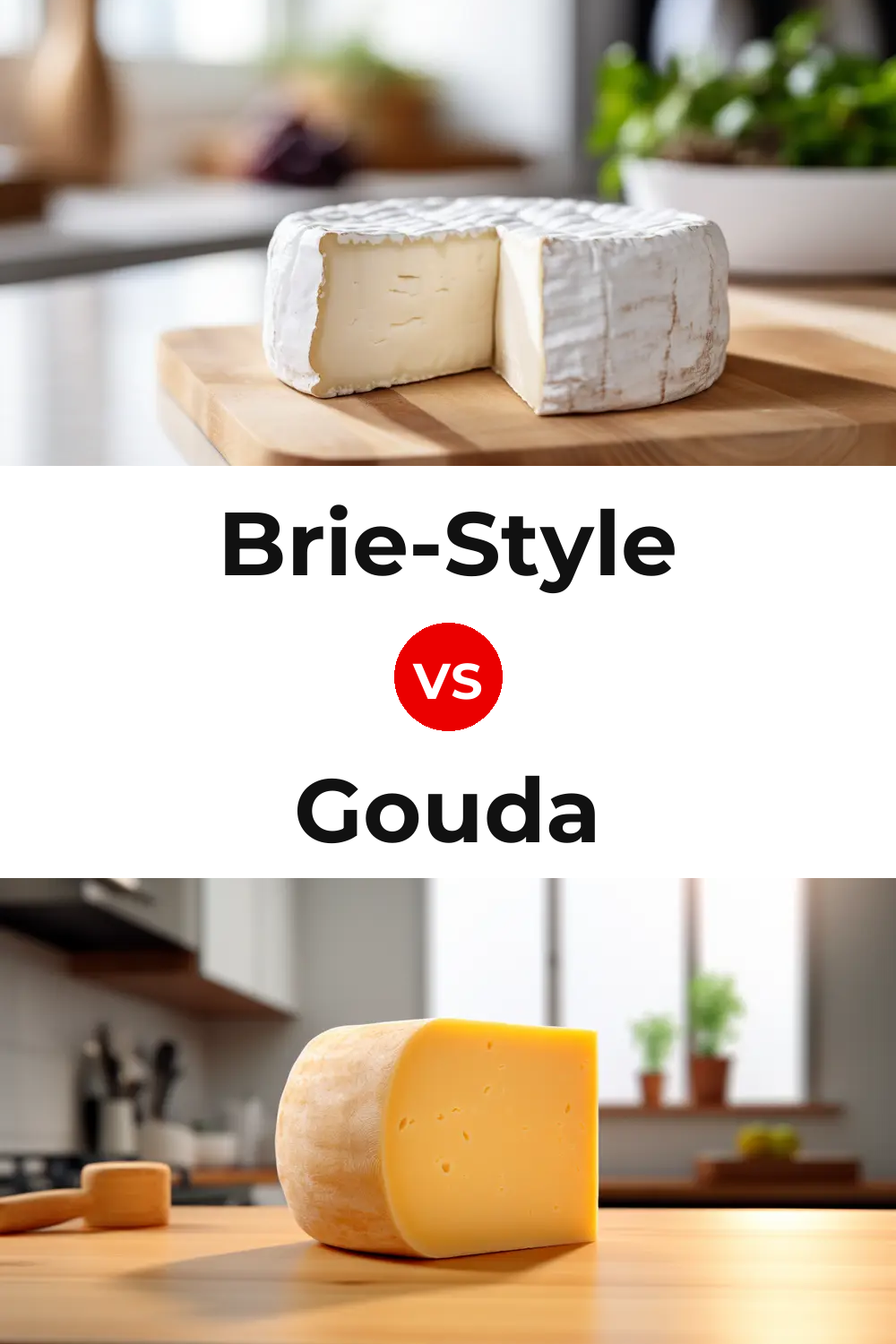 Brie-Style Cheese vs Gouda Cheese Pinterest comparison
