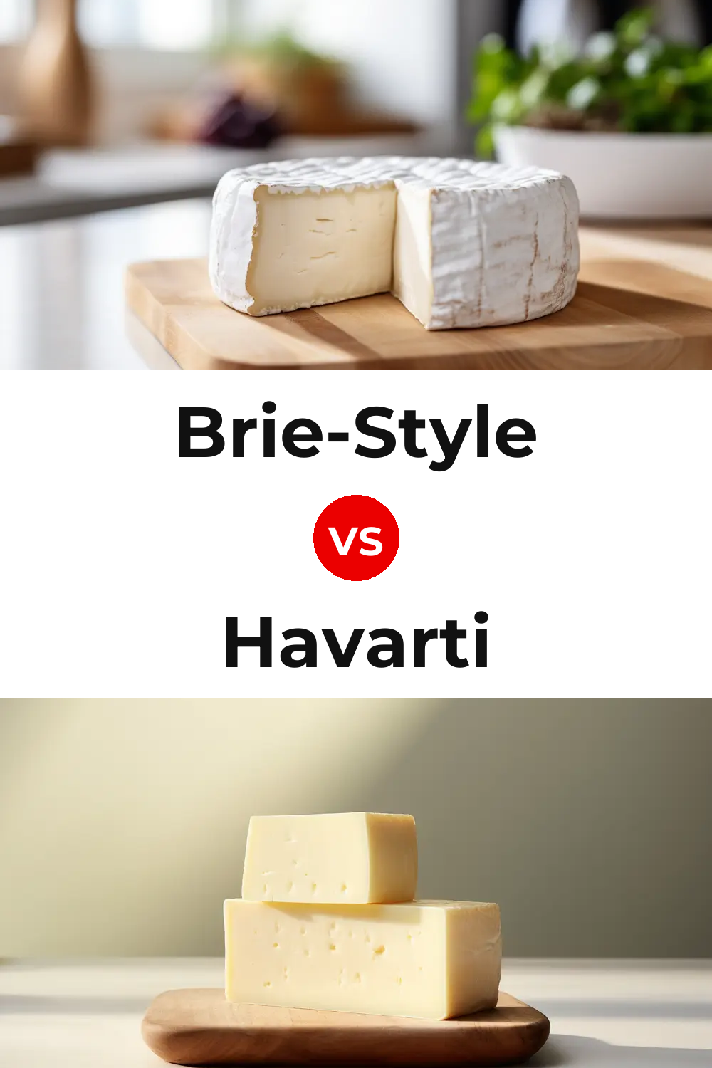 Brie-Style Cheese vs Havarti Cheese Pinterest comparison