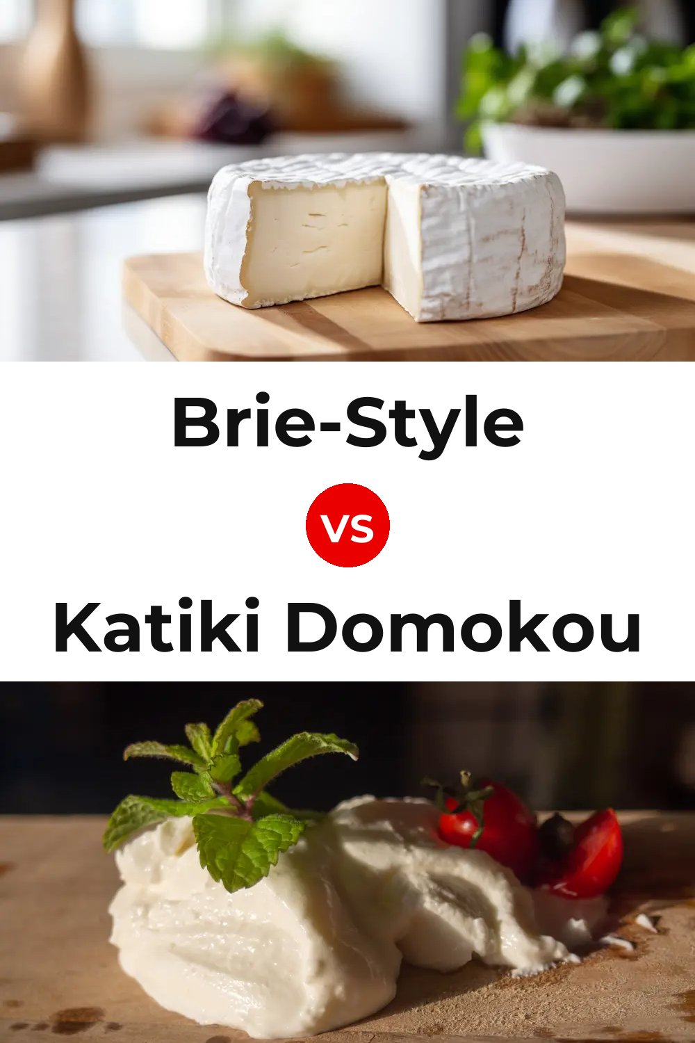 Brie-Style Cheese vs Katiki Domokou Cheese Pinterest comparison