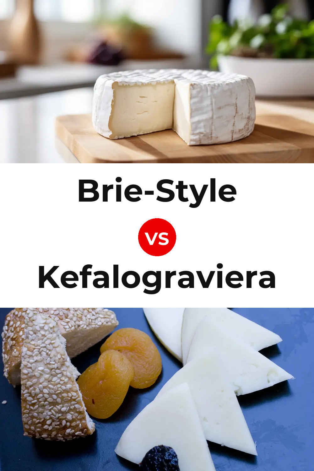 Brie-Style Cheese vs Kefalograviera Cheese Pinterest comparison