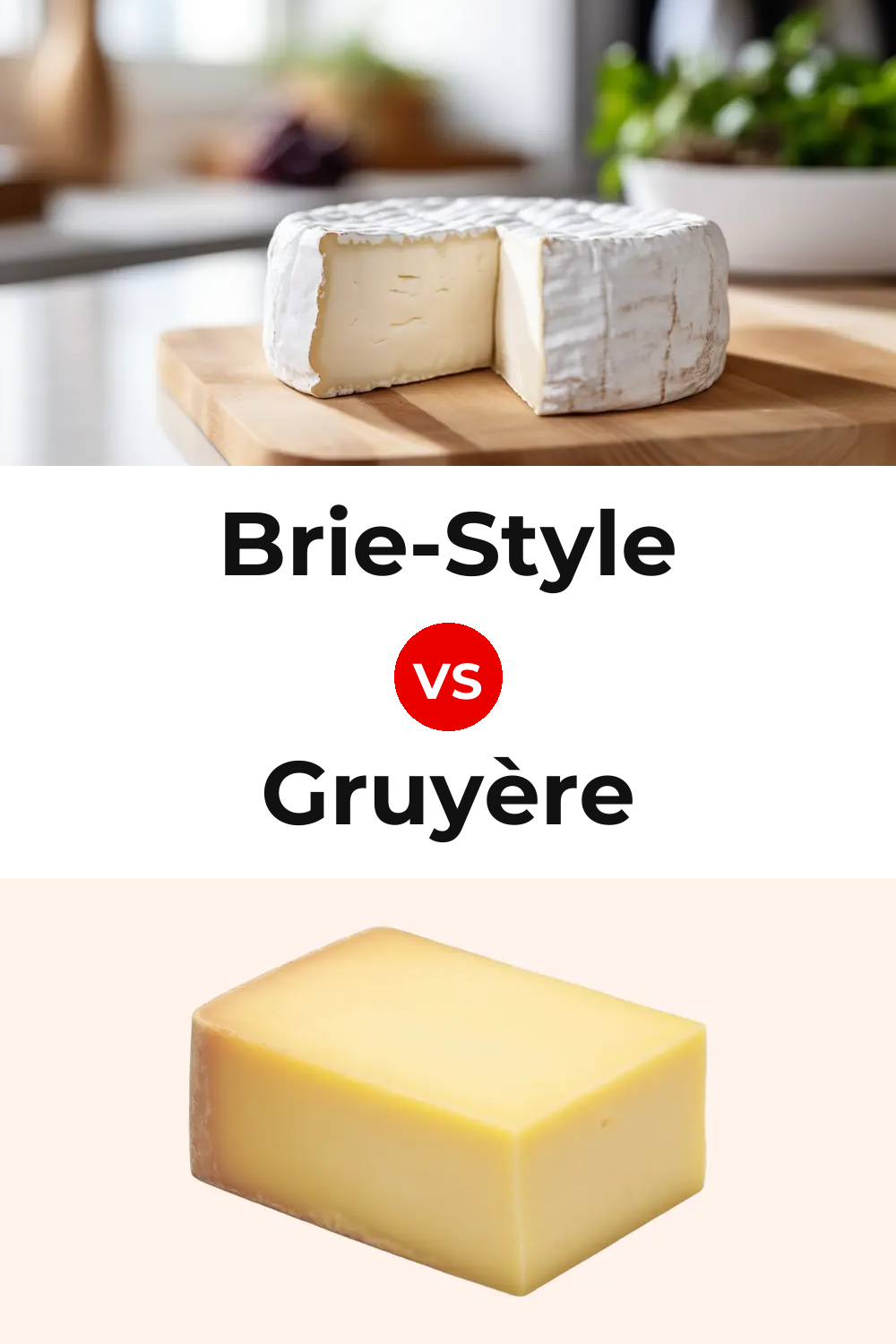 Brie-Style Cheese vs Gruyère Cheese Pinterest comparison