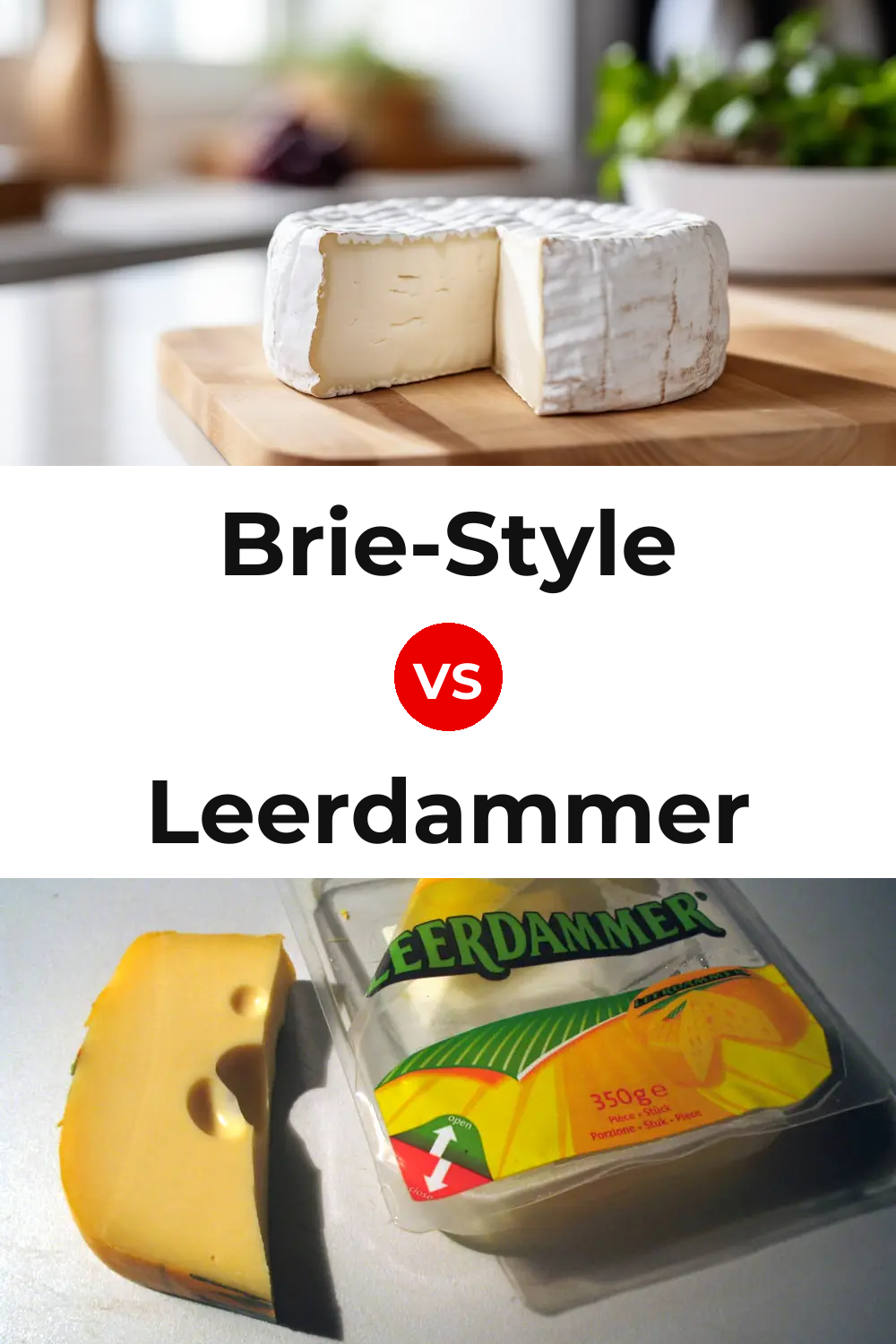Brie-Style Cheese vs Leerdammer Cheese Pinterest comparison