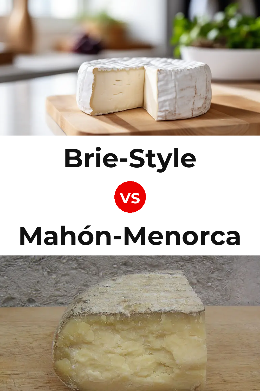 Brie-Style Cheese vs Mahón-Menorca Cheese Pinterest comparison