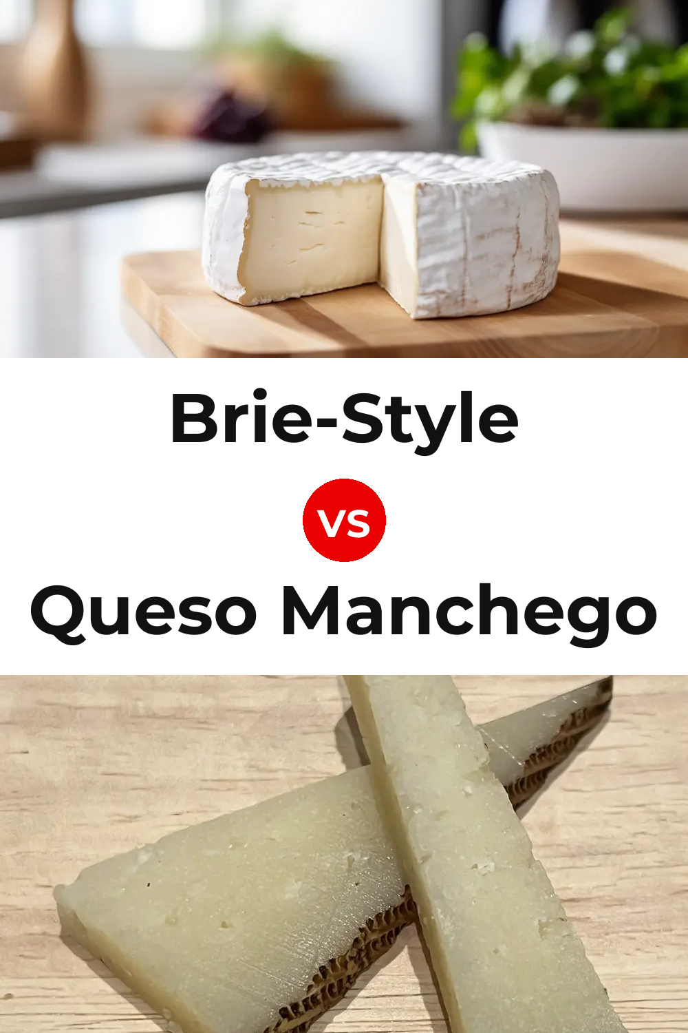 Brie-Style Cheese vs Queso Manchego Pinterest comparison