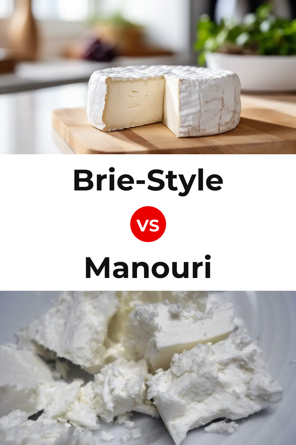 Brie-Style Cheese vs Manouri Cheese Pinterest comparison
