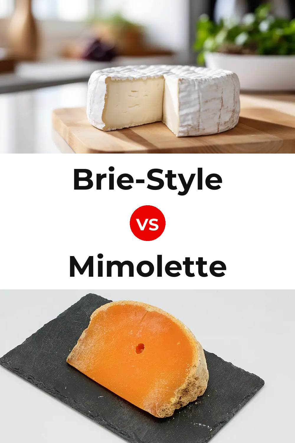 Brie-Style Cheese vs Mimolette Cheese Pinterest comparison