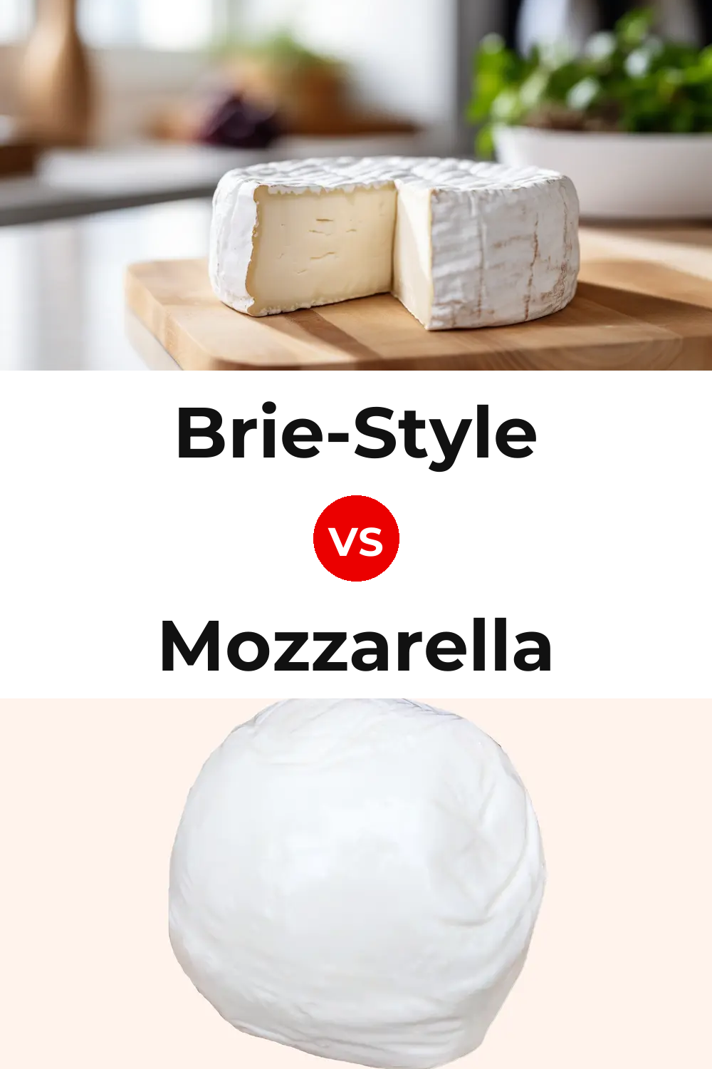 Brie-Style Cheese vs Mozzarella Cheese Pinterest comparison