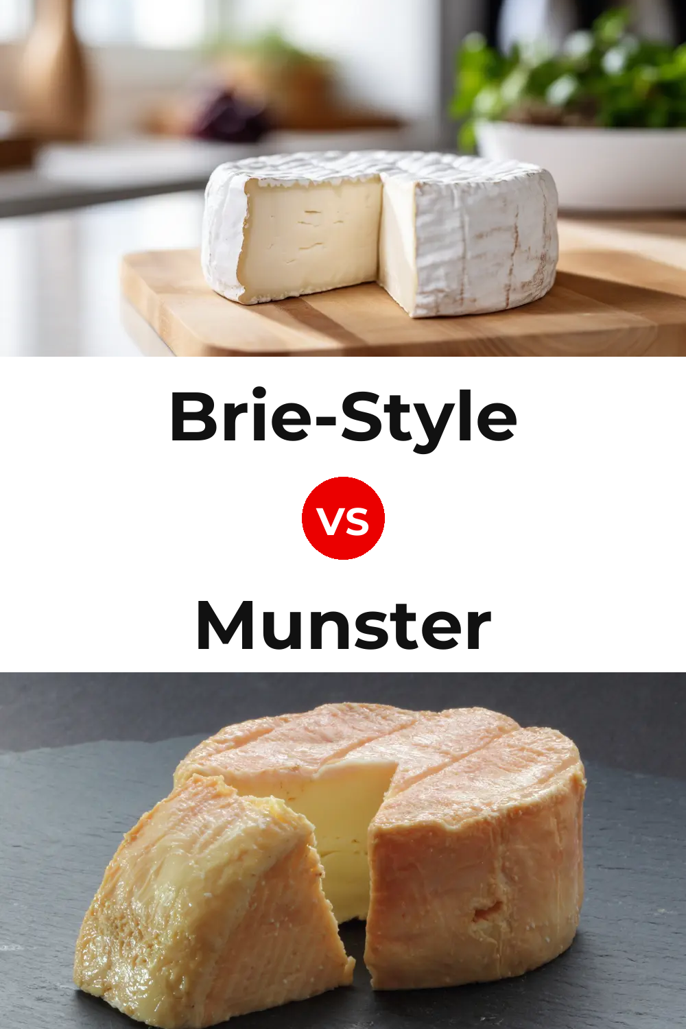 Brie-Style Cheese vs Munster Cheese Pinterest comparison