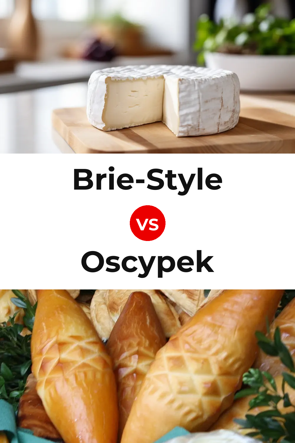 Brie-Style Cheese vs Oscypek Cheese Pinterest comparison