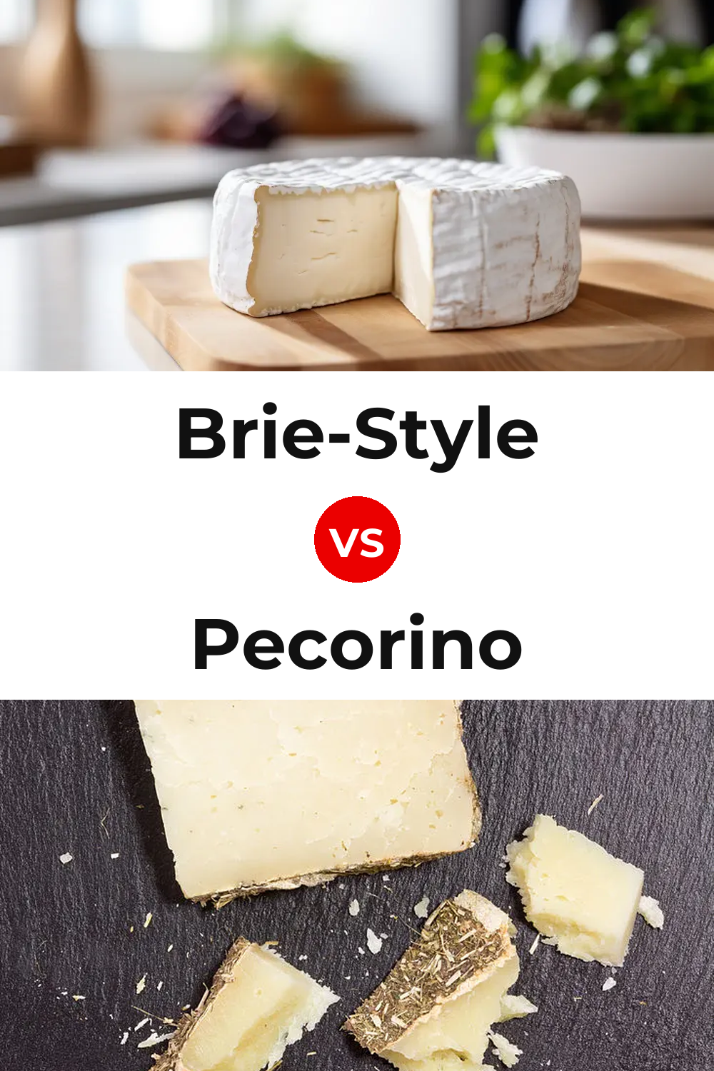 Brie-Style Cheese vs Pecorino Cheese Pinterest comparison
