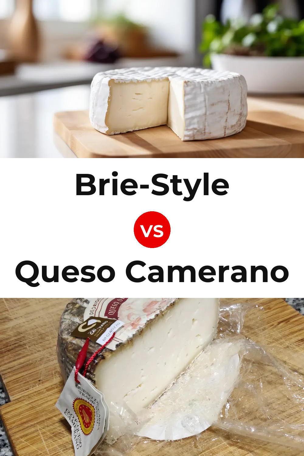 Brie-Style Cheese vs Queso Camerano Pinterest comparison