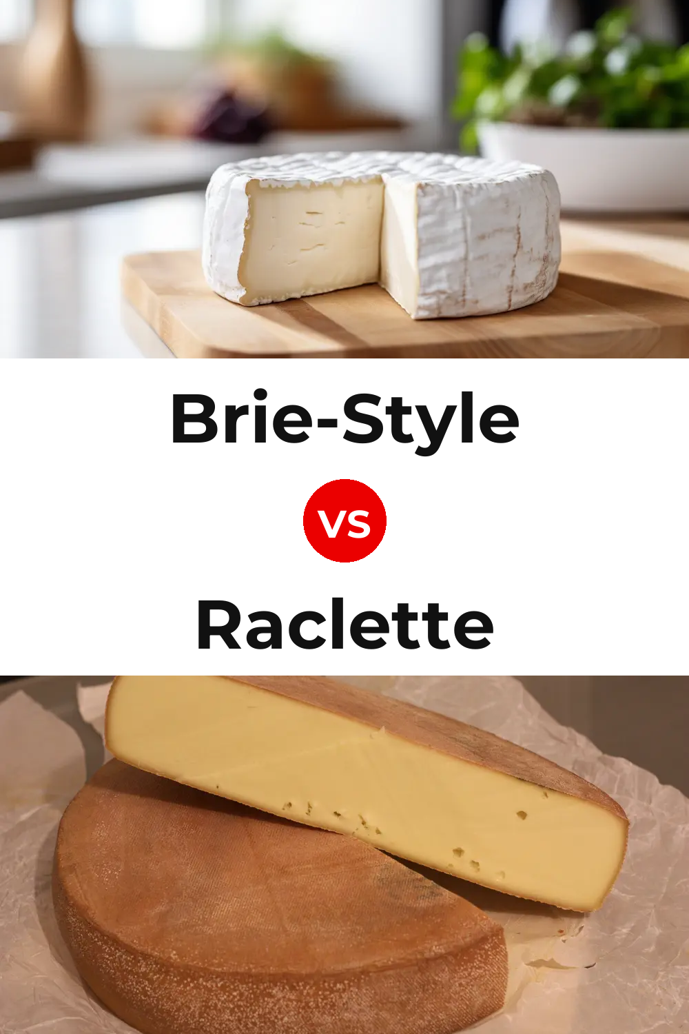Brie-Style Cheese vs Raclette Cheese Pinterest comparison