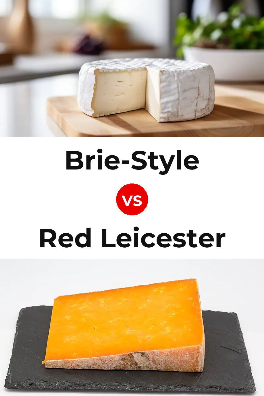 Brie-Style Cheese vs Red Leicester Cheese Pinterest comparison