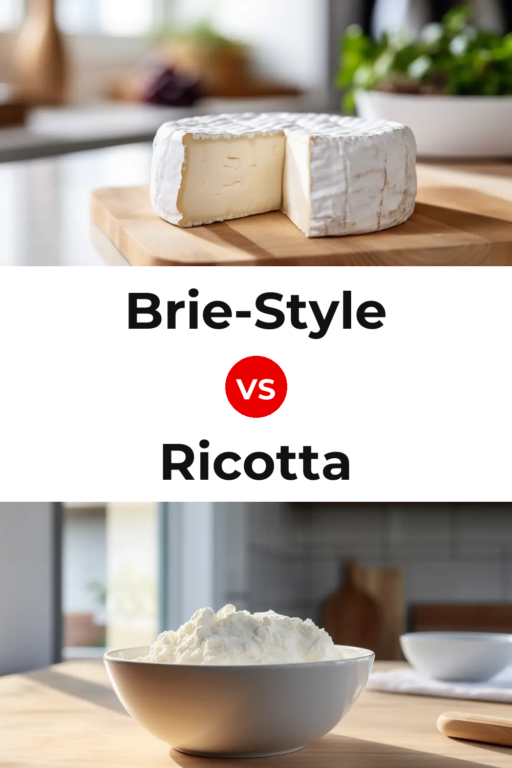 Brie-Style Cheese vs Ricotta Cheese Pinterest comparison