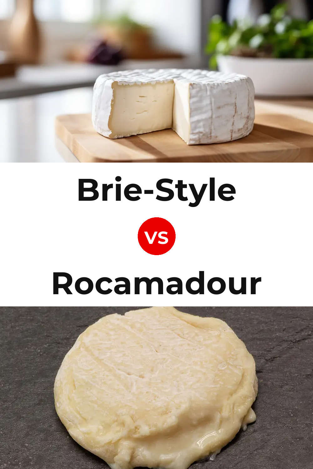 Brie-Style Cheese vs Rocamadour Cheese Pinterest comparison