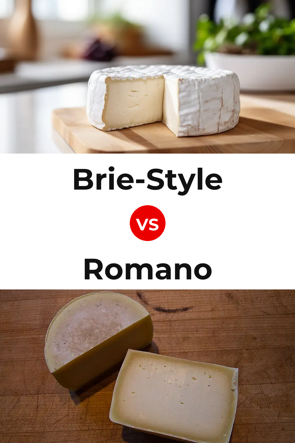 Brie-Style Cheese vs Romano Cheese Pinterest comparison