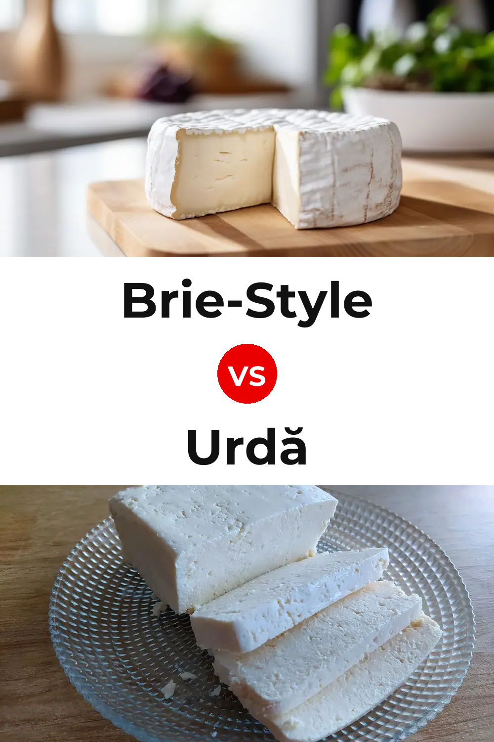 Brie-Style Cheese vs Urdă Cheese Pinterest comparison