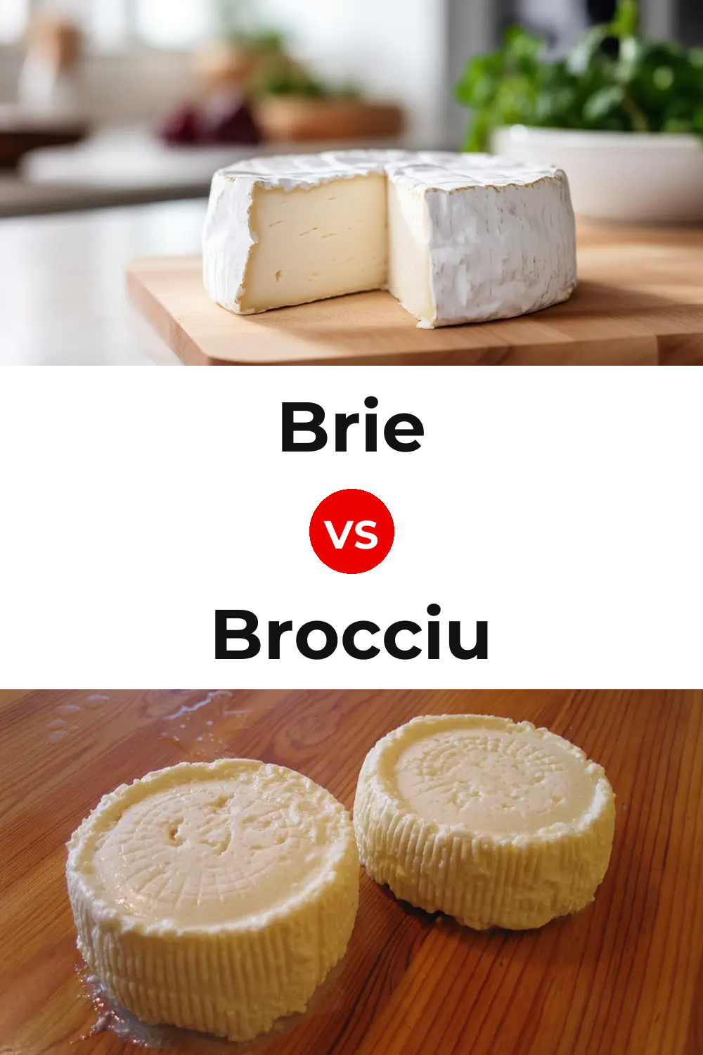 Brie Cheese vs Brocciu Cheese Pinterest comparison