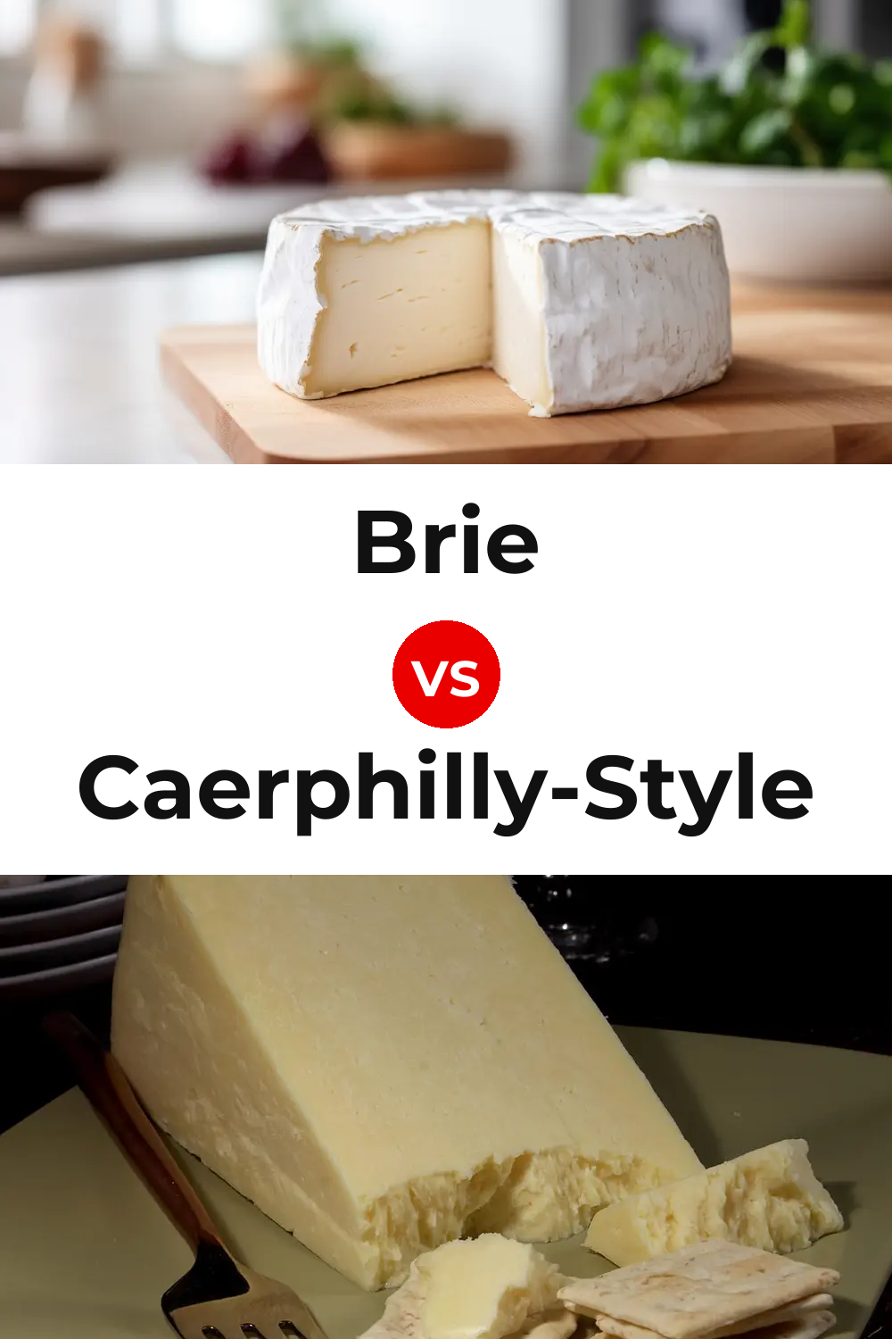 Brie Cheese vs Caerphilly-Style Cheese Pinterest comparison