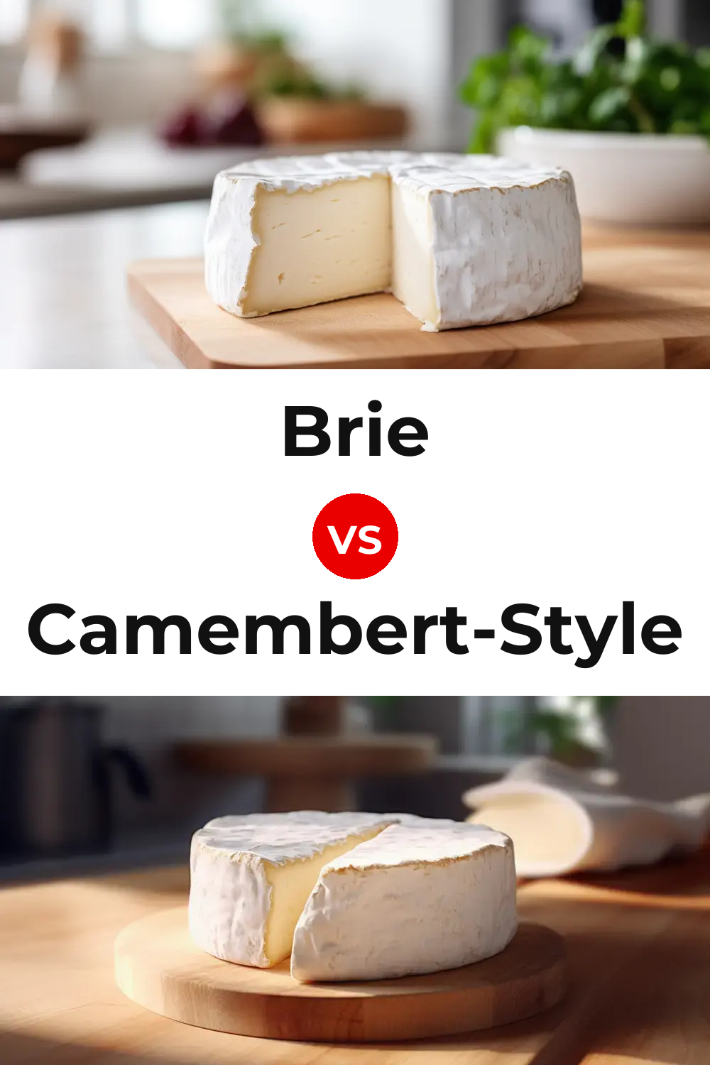 Brie Cheese vs Camembert-Style Cheese Pinterest comparison